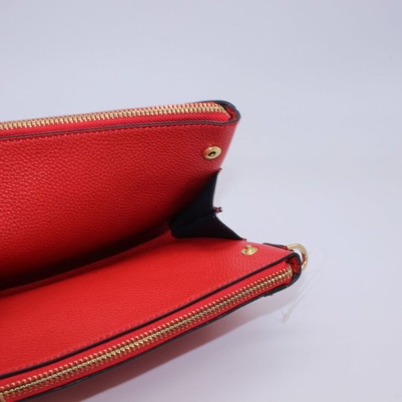 Michael Kors Red Pebble Leather Purse Wallet Clutch- Missing Chain minor defect - Picture 3 of 10
